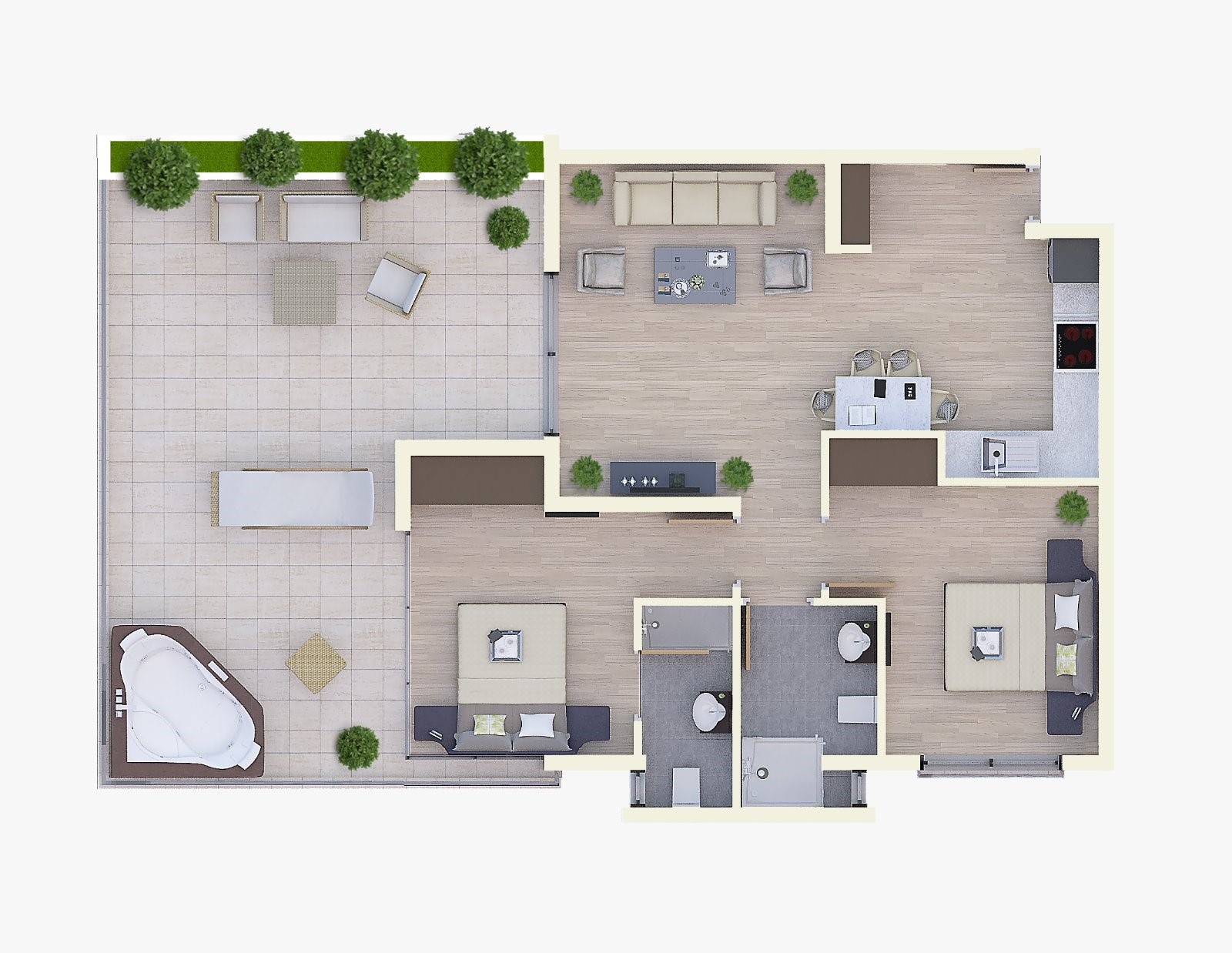 Riverside Life Residence 2+1 Penthouse 2+1 FAMİLY LUX